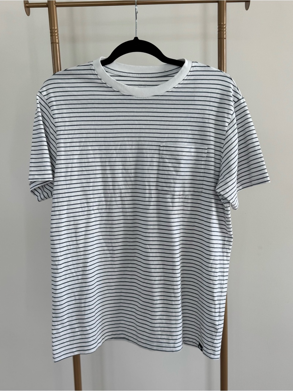 Vineyard Vines White Tee with Black Horizontal Stripes